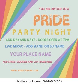 Pride month party poster  flyer social media post design