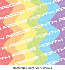 Pride Month Pastel Wavy Background with Futuristic Typography