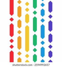 Pride Month Pixel Art Dotted Lines on White Background