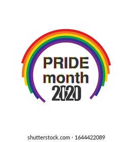 Pride month rainbow flag symbol. Pride month event celebration isolated on white background. Lesbian Gay Bisexual Transgender