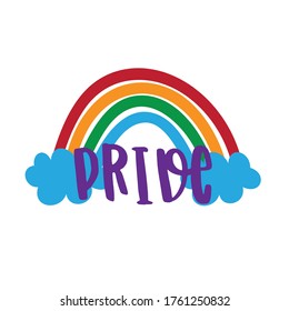 Pride month rainbow flag symbol, Pride month event celebration isolated on white background.