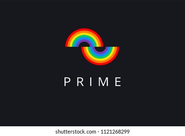Pride month rainbow flag typography with pride rainbow - vector illustration for pride month event celebration - black background with rainbow