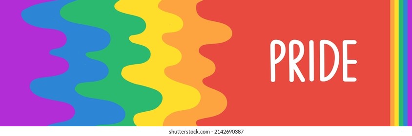 Pride Month Rainbow Wave Web Banner. Backdrop for Pride Month Celebration