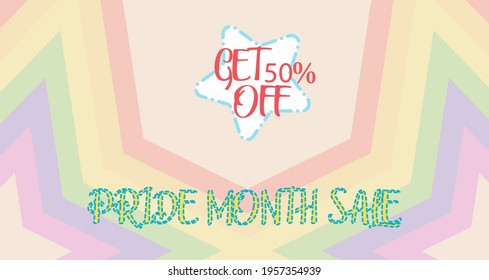 pride month sale promotion design.LGBTQ+ illustrations concept.