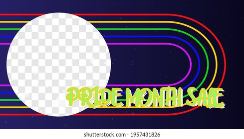 pride month sale promotion design.LGBTQ+ illustrations concept.