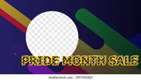 pride month sale promotion design.LGBTQ+ illustrations concept.