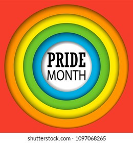 Pride month sign or symbol, vector illustration