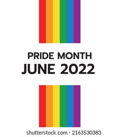 Pride month social media banner with LGBTQ Flag Colors. Happy holi colorful background.