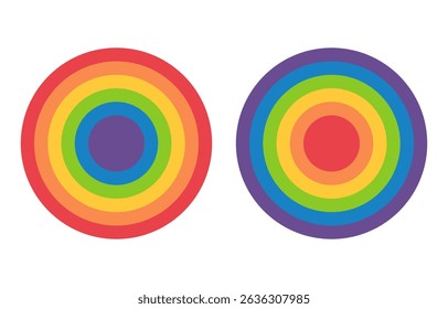 Pride month symbol isolated on white background.Colorful circles geometric vector background.