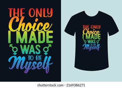 Pride month t shirt design, Rainbow color concept lgbt typography t shirt design