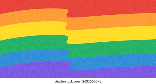 Pride month textured banner. Wavy rainbow colored background. LGBT banner