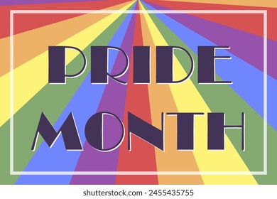 Pride month vector banner. Colorful design for a web banner. Month of homosexual and transgender persons. Rainbow poster. Celebration of diversity.