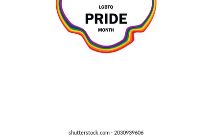 Pride month vector banner template with LGBT rainbow as a symbol of the LGBT community. Recognizing the impact of LGBT people on the world. Equality, Diversity in Modern Society