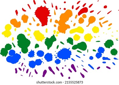 Ilustración del vector del mes del orgullo. fondo de salpicadura de color arcoiris. Hermoso fondo abstracto con arcos de arco iris. salpicadura acuarela.