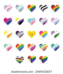 Pride Month Wavy Heart Flag LGBTQ Celebration