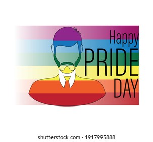 Pride moon poster vector design with line colorful rainbow text.  LGBT Pride for Lesbian Gay Bisexual and Transgender Design Element.
