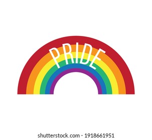 Diseño vectorial de afiche de luna de orgullo con texto en línea de arcoiris colorido.  Orgullo LGBT para lesbianas, gays, bisexuales y transexuales elemento de diseño.