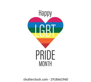 Pride moon poster vector design with line colorful rainbow text.  LGBT Pride for Lesbian Gay Bisexual and Transgender Design Element.