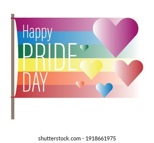 Pride Moon Poster Vector Design With Line Colorful Rainbow Text.  LGBT Pride For Lesbian Gay Bisexual And Transgender Design Element.