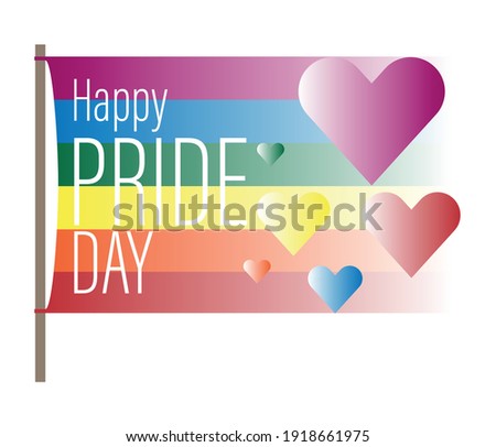 Pride moon poster vector design with line colorful rainbow text.  LGBT Pride for Lesbian Gay Bisexual and Transgender Design Element.