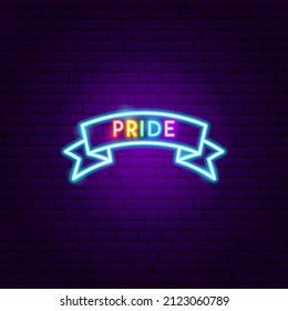 Pride Neon Sign. Vektorgrafik der LGBT-Werbeaktion.