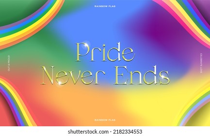 Pride Never Ends  Pride Month Banner rainbow colored gradient background  For LGBTQ Pride Celebrated  National Coming out Banner  for October 11  Vector Illustration  EPS 10  