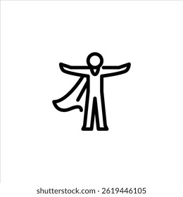pride outline icon. stickman black line art illustration.