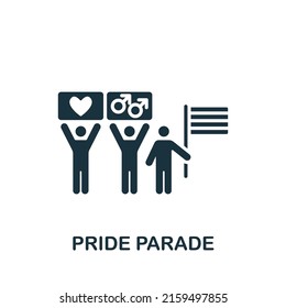 Pride Parade Icon. Monochrome Simple Lgbt Icon For Templates, Web Design And Infographics