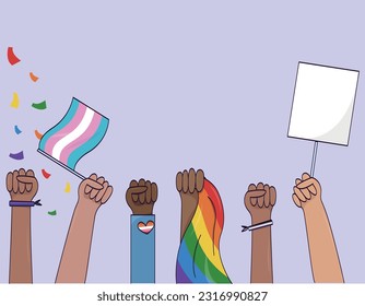 Pride Parade Vector Illustration for Pride Month