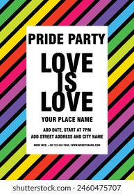 Pride party poster  flyer social media post design