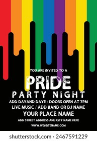 Pride party  poster flyer social media post design