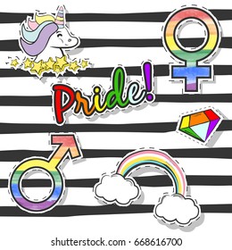 pride patch design, illustration in vector format