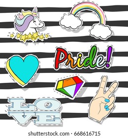 pride patch design, illustration in vector format
