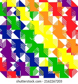 Pride pattern Background with LGBTQ Pride Colors, pride month celebration against violence, discrimination, human rights violation. Equality and self-affirmarmation.