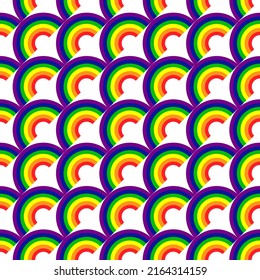 Patrón de orgullo Fondo sin Maravillas con Colores del Orgullo LGBTQ+, celebración del mes del orgullo. Fondo de patrón sin foco arcoiris. Fondo de patrón colorido.