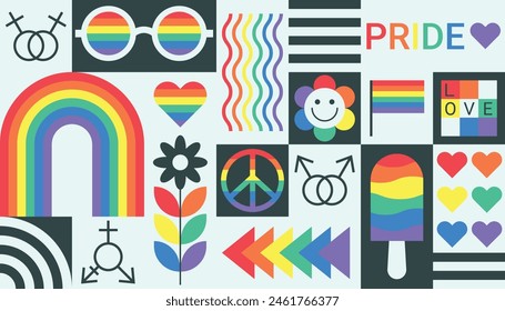 Orgullo cartel Ilustración vectorial igbt