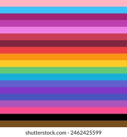Pride Rainbow Hintergrund. LGBTQ+ Pride Regenbogen Fahne Streifen Hintergrund Bildschirmhintergrund Muster Vektorillustration