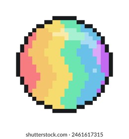 Pride Rainbow Bubble, Pixel Art Icon, isoliert