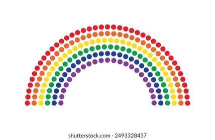 Pride rainbow in dots isolated. Rainbow vector illustration. Dotted rainbow.