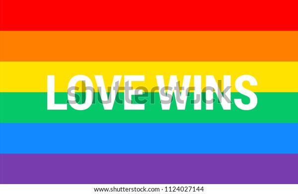 Download Pride Rainbow Flag Love Wins Slogan Stock Vector (Royalty ...