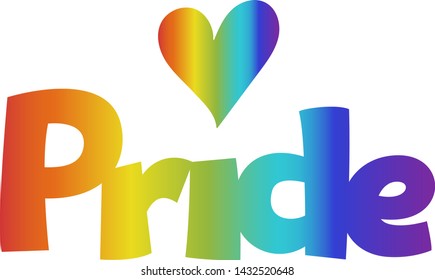 Pride. Rainbow. Heart. People. Lgbt. Love is love. Vector illustration