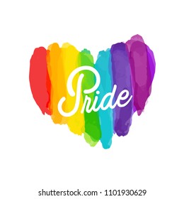 Pride Rainbow Paint Heart Background Vector Image
