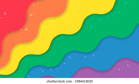 Pride rainbow ripple background vector illustration