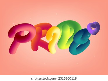 Ilustración del vector de tipografía del arco iris ORIDE. Orgullo de fondo abstracto. Feliz mes del orgullo. Para fondo, fondo de pantalla, fondo de fondo.