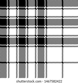 Pride of scotland tartan check plaid pixel seamless pattern. Vector illustration.