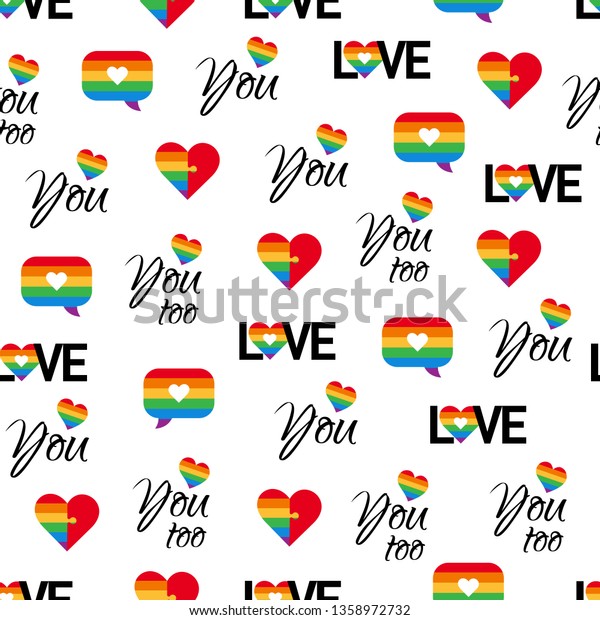 Pride Seamless Pattern Lgbt Gay Lesbian Stock Vector Royalty Free