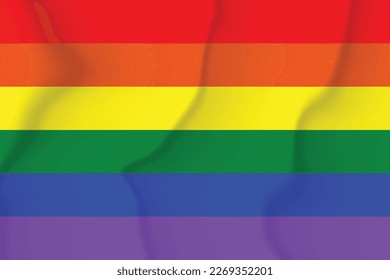 Stolze Seidenflagge. LGBit Gemeinschaftszeichen in Regenbogenfarben. Vektorhintergrund für Ihr Design