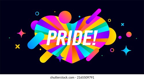 Pride Speech Bubble Heart Banner Poster Stock Vector (Royalty Free ...