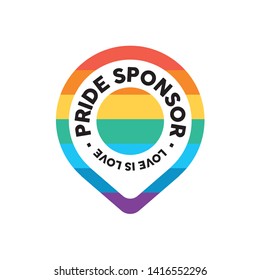 Pride Sponsor Gay icon. Rainbow flag