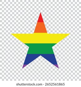 Símbolo LGBTQ da Estrela do Orgulho nas Cores do Arco-Íris